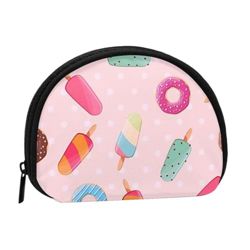 Hacker Era Mini-Geldbörse mit Reißverschluss, Geldbeutel, für Damen, Mädchen, Kinder, Viele farbige Eiscreme., Einheitsgröße, Münztasche von Pmnnerefaq