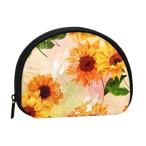 Hacker Era Mini-Geldbörse mit Reißverschluss, Geldbeutel, für Damen, Mädchen, Kinder, Wunderschöne Sonnenblume, Einheitsgröße, Münztasche von Pmnnerefaq