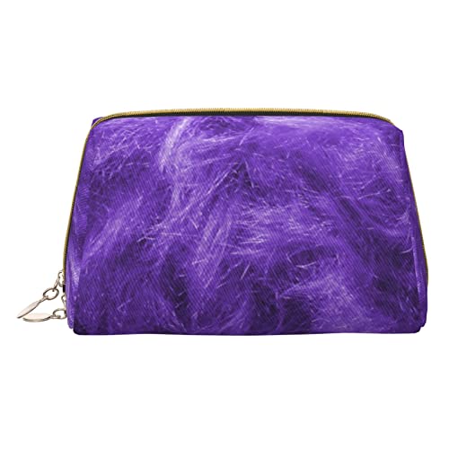 Italian Street Kleine Kosmetiktasche, Leder, Make-up-Tasche für Geldbörse, Reisen, Make-up-Tasche, tragbar, vielseitig, mit Reißverschluss für Damen, violett, Einheitsgröße, Kosmetikkoffer von Pmnnerefaq