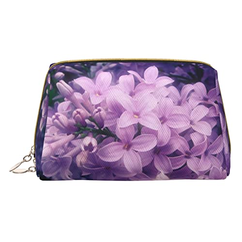 Kleine Kosmetiktasche aus Leder für unterwegs, Berglandschaft, Make-up-Tasche für Geldbörse, Reise-Make-up-Tasche, tragbar, vielseitig, mit Reißverschluss für Damen, Violette Blume, Einheitsgröße, von Pmnnerefaq