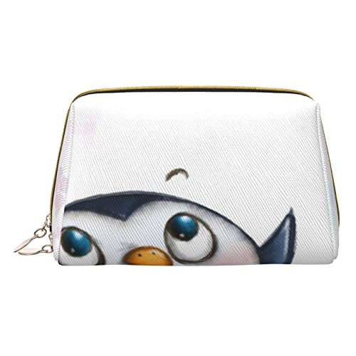 Kleine Kosmetiktasche aus Leder mit rotem Leopardenmuster, für Geldbörse, Reisen, Make-up-Tasche, tragbar, vielseitig, mit Reißverschluss für Damen, I Love Pinguine, Einheitsgröße, Kosmetikkoffer von Pmnnerefaq