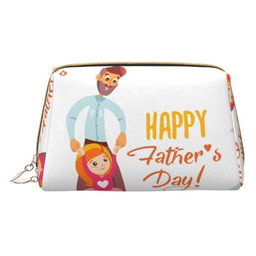 Kleine Kosmetiktasche mit Aufschrift "Happy Fathers Day" von Son, Leder, Make-up-Tasche für Geldbörse, Reisen, Make-up-Tasche, tragbar, vielseitig, mit Reißverschluss, Make-up-Tasche für Damen, von Pmnnerefaq