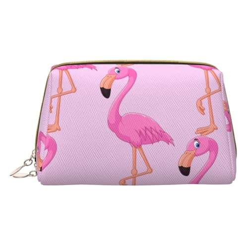 Kleine Kosmetiktasche mit Baseball-Spitze, Leder, Make-up-Tasche für Geldbörse, Reisen, Make-up-Tasche, tragbar, vielseitig, mit Reißverschluss für Damen, Cartoon Flamingo, Einheitsgröße, von Pmnnerefaq