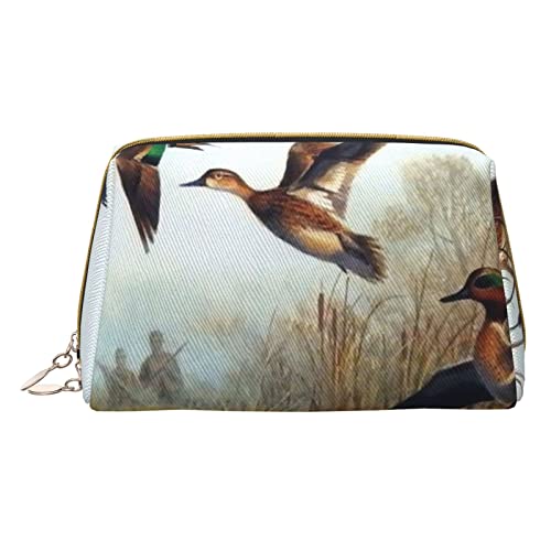 Kleine Kosmetiktasche mit Blättern auf rustikalem Holz, Make-up-Tasche für Geldbörse, Reisen, Make-up-Tasche, tragbar, vielseitig, mit Reißverschluss für Damen, Jagd fliegende Wildnis, Einheitsgröße, von Pmnnerefaq