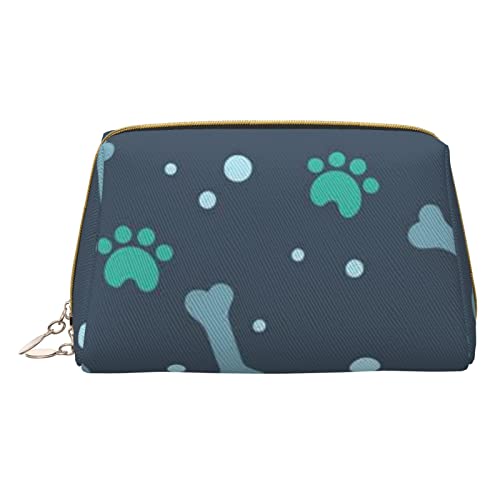 Kleine Kosmetiktasche mit Hirschbild, Leder, Make-up-Tasche für Geldbörse, Reisen, Make-up-Tasche, tragbar, vielseitig, mit Reißverschluss für Damen, Knochen und Hundekrallen, Einheitsgröße, von Pmnnerefaq