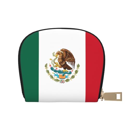 Ladybug Kreditkartenetui für Damen, Leder, RFID-blockierend, kleine blockierte Geldbörsen, Flagge Mexikos, Einheitsgröße von Pmnnerefaq