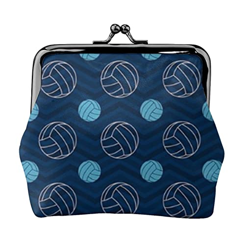 Ladybug Mini-Münzgeldbörse, Leder, Kussschloss, Geldbeutel, Tasche für Damen, Mädchen, Kinder, Blau Volleyball, Einheitsgröße, Münztasche von Pmnnerefaq