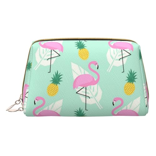 Ladybug kleine Kosmetiktasche, Leder, Make-up-Tasche für Geldbörse, Reise-Make-up-Tasche, tragbar, vielseitig, Reißverschluss, Make-up-Tasche für Damen, Pinke Flamingo Ananas, Einheitsgröße, von Pmnnerefaq