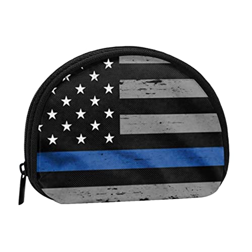 Mini-Geldbörse mit Baseball-Spitze, für Damen, Mädchen, Kinder, American Thin Blue Line Flagge, Einheitsgröße, Münztasche von Pmnnerefaq