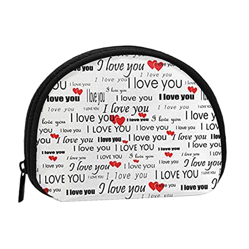 Mini-Geldbörse mit Baseball-Spitze, für Damen, Mädchen, Kinder, I Love You Words With Hearts, Einheitsgröße, Münztasche von Pmnnerefaq