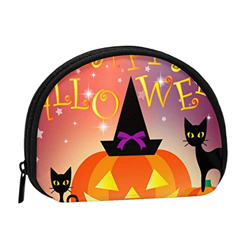 Mini-Münzgeldbörse, Geldbörse, Reißverschluss, Geldbeutel, für Damen, Mädchen, Kinder, Happy Halloween Day, Einheitsgröße, Münztasche von Pmnnerefaq