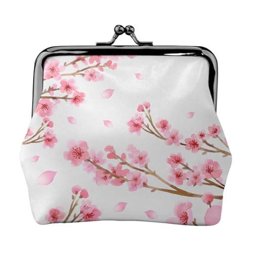 Mini-Münzgeldbörse, Leder, Kussschloss, Geldbeutel, Tasche für Damen, Mädchen, Kinder, Plum Blossom, Einheitsgröße, Münztasche von Pmnnerefaq