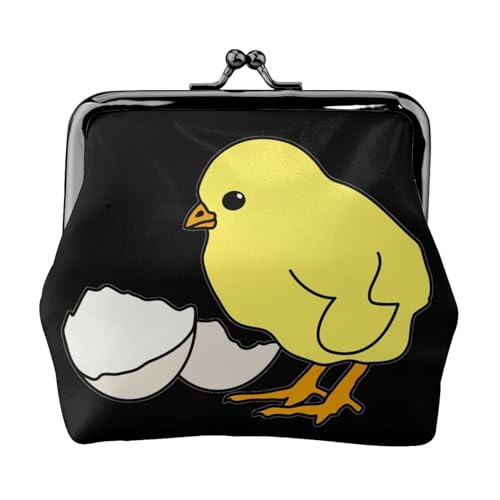 Mini-Münzgeldbörse aus Leder mit rosa Blumen und Libellen, Kussschloss, Geldbeutel, Tasche für Damen, Mädchen, Kinder, Huhn, Einheitsgröße, Münztasche von Pmnnerefaq