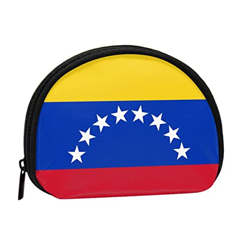 Mini-Münzgeldbörse mit Cartoon-Llama-Alpaka-Motiv, mit Reißverschluss, für Damen, Mädchen, Kinder, Flagge Venezuela, Einheitsgröße, Münztasche von Pmnnerefaq