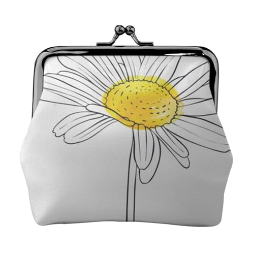 Mini-Münzgeldbörse mit Leopardenmuster, Leder, Kussschloss, Geldbeutel, Tasche für Damen, Mädchen, Kinder, Zeichnung Blume, Einheitsgröße, Münztasche von Pmnnerefaq