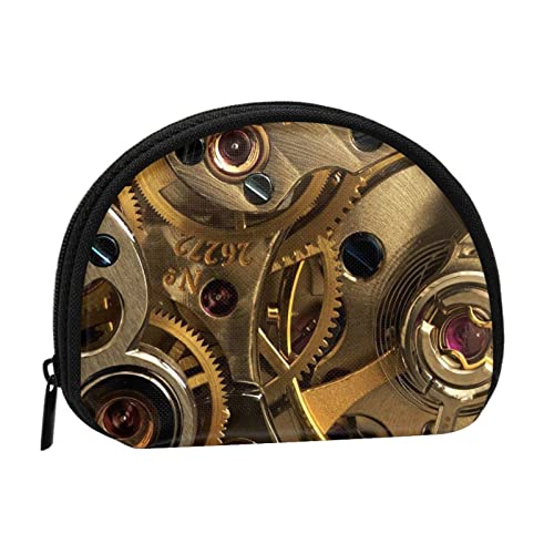 Mini-Münzgeldbörse mit Leopardenmuster, mit Reißverschluss, für Damen, Mädchen, Kinder, Coole Steampunk-Getriebe, Einheitsgröße, Münztasche von Pmnnerefaq