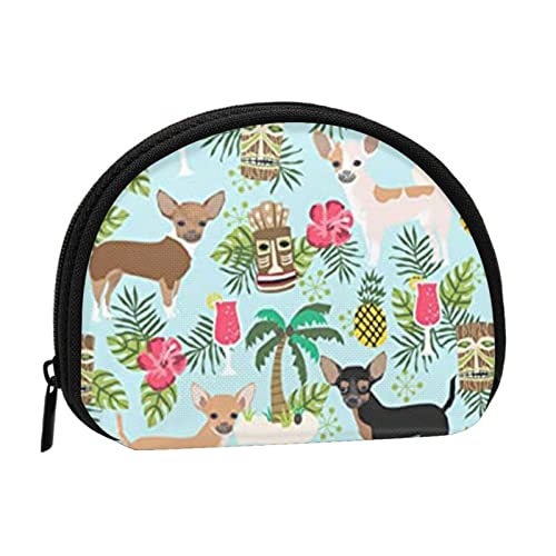 Mini-Münzgeldbörse mit Leopardenmuster, mit Reißverschluss, für Damen, Mädchen, Kinder, Hunde-Ananas, Einheitsgröße, Münztasche von Pmnnerefaq