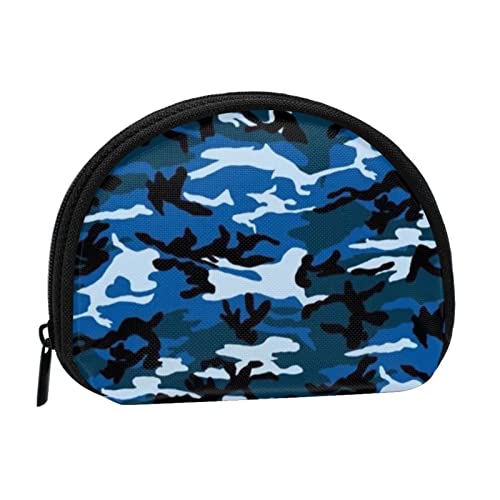 Mini-Münzgeldbörse mit Leopardenmuster, mit Reißverschluss, für Damen, Mädchen, Kinder, blau camouflage, Einheitsgröße, Münztasche von Pmnnerefaq