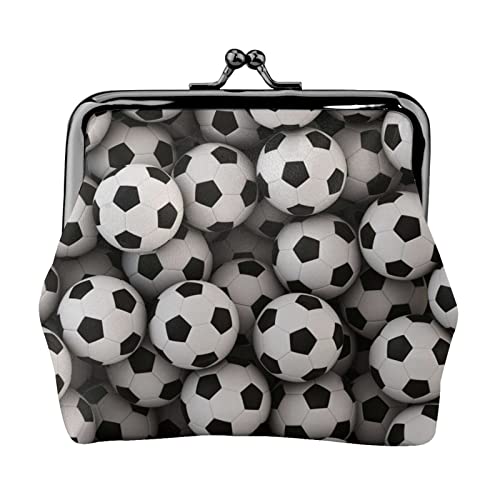 Mini-Münzgeldbörse mit niedlichem Bulldoggen-Welpen-Motiv, Leder, Kussschloss, Geldbeutel, Tasche für Damen, Mädchen, Kinder, Fußballsee, Einheitsgröße, Münztasche von Pmnnerefaq