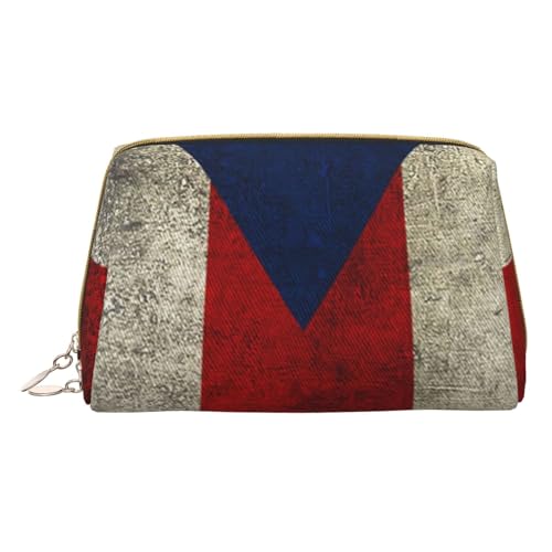 Puerto Rico, kleine Kosmetiktasche, Leder, Make-up-Tasche für Geldbörse, Reisen, Make-up-Tasche, tragbar, vielseitig, Reißverschluss, Make-up-Tasche für Damen, Puerto Rico Tapetenflagge, von Pmnnerefaq