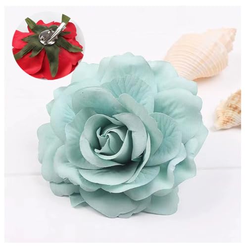 2 Stücke Blumen Haarspange Boho Bräute Brosche Haarclips Hochzeitsbrosche Rose Haarklammer Haarnadeln Haarschmuck Strand Hochzeit Haarspangen für Mädchen Damen Party Hochzeit Tänzerin Hellblau von Pmnzdy