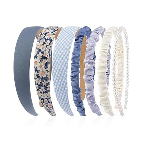 7pcs/set Haarreifen für Damen Samt Stirnbänder Perlen-Haarband Multi-Stil Haarbänder rutschfest modisch Breit Stirnband Anti-rutsch Make Up Hairclip Haarschmuck für Damen Mädchen von Pmnzdy