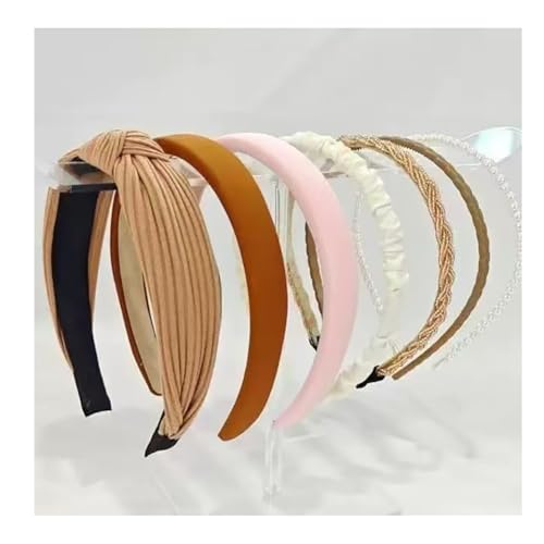 7pcs/set Haarreifen für Damen Samt Stirnbänder Perlen-Haarband Multi-Stil Haarbänder rutschfest modisch Breit Stirnband Anti-rutsch Make Up Hairclip Haarschmuck für Damen Mädchen von Pmnzdy