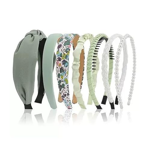 7pcs/set Haarreifen für Damen Samt Stirnbänder Perlen-Haarband Multi-Stil Haarbänder rutschfest modisch Breit Stirnband Anti-rutsch Make Up Hairclip Haarschmuck für Damen Mädchen von Pmnzdy
