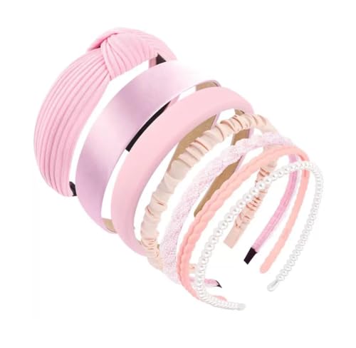 7pcs/set Haarreifen für Damen Samt Stirnbänder Perlen-Haarband Multi-Stil Haarbänder rutschfest modisch Breit Stirnband Anti-rutsch Make Up Hairclip Haarschmuck für Damen Mädchen von Pmnzdy