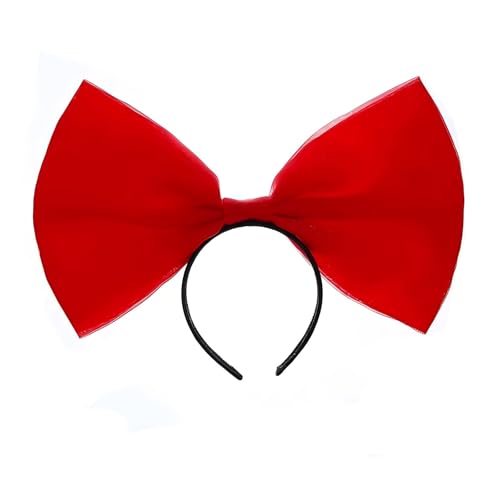 Extragroß Schleife Haarreif Stirnband Tüllschleife Haarband Große Größen Bow Haarschmuck Haarschleife Haarreifen für Frauen Mädchen Make-up Foto Partys Cosplay Halloween Fasching Karneval Rot von Pmnzdy