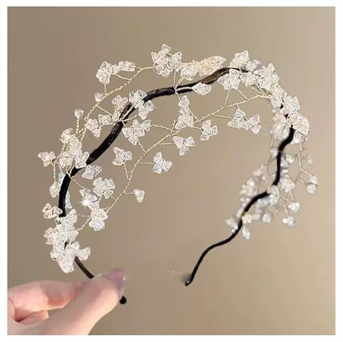 Luxuriös Strass-Haarreif Breite Stirnbänder Kristall Haarbänder Hochzeit Braut Stirnband Strasssteine Stirnbänder Brautschmuck Haarschmuck Damen Haar Dekoration Haarreifen von Pmnzdy