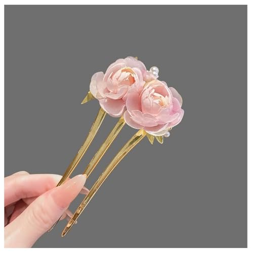 Pmnzdy Blumen Haarkämme Künstliche Rose Blume Haarklammern Haar Seitenkämme Braut Hochzeit Haarnadeln Haarkamm Reisen Kopfschmuck für Frauen Mädchen Braut Brautjungfern Rosa von Pmnzdy