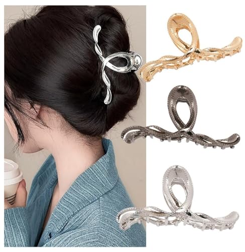Pmnzdy Große Haarklammer 3 Stück 11,5cm Metall Haarspangen Damen Frauen für Dickes Haar Rutschfeste Klaue Clips Haarnadel Groß offene Form Haar Klaue Clips Haarschmuck von Pmnzdy