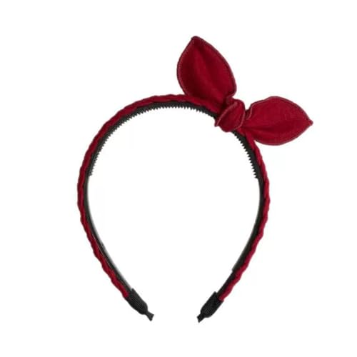Stirnband mit Großes Schleife Damen Mädchen Bow Stirnband Haarreif Rotes Haarband Haarreifen Samt Haarschmuck Kopfschmuck für Kinder Erwachsene Fasching Karneval Cosplay Party E-Rot von Pmnzdy