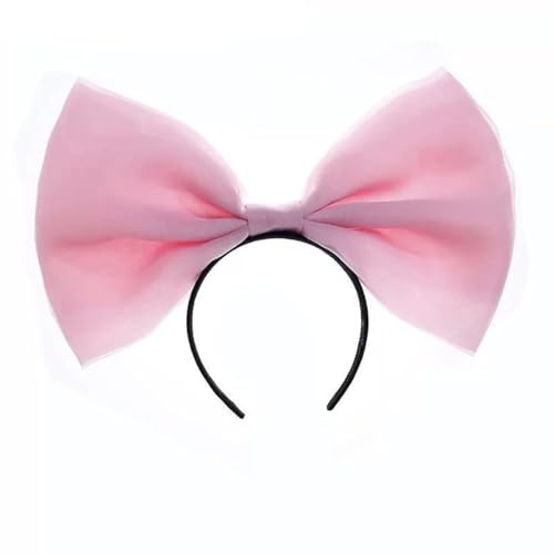 Stirnband mit Großes Schleife Damen Mädchen Bow Stirnband Haarreif Rotes Haarband Haarreifen Samt Haarschmuck Kopfschmuck für Kinder Erwachsene Fasching Karneval Cosplay Party F-Rosa von Pmnzdy