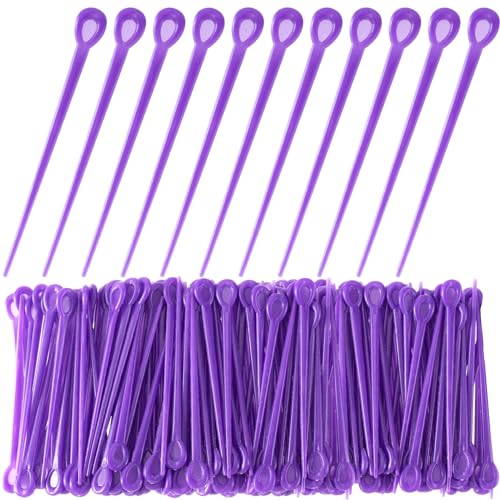 Pndeyo 100 Stück Pinsel-Haarroller, Kunststoff-Haarroller, Verriegelungswerkzeuge, Lockenwickler, Häkelzubehör für Frauen und Mädchen, Haarlocken-Styling, Lila von Pndeyo