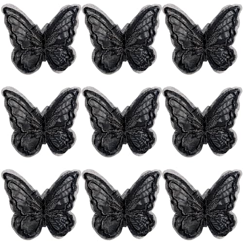 Pndeyo Schmetterlings-Haarspangen für Damen, rutschfeste Stickerei, Schmetterlings-Haarnadeln, doppellagige Spitzen-Schmetterlings-Haarspangen, Zubehör für lange, kurze, lockige, gewellte, glatte von Pndeyo