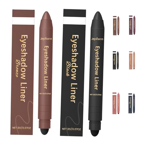 Chiura Shadow Liner 2in 1 Eyeliner Eyeshadow, Smooth and Easy to Color Waterproof & Smudge-Proof Eye Shadow Cream Pen Inelaborate All-Day Wear Glides Smoothly (Black+Bronze) von Pnedeodm