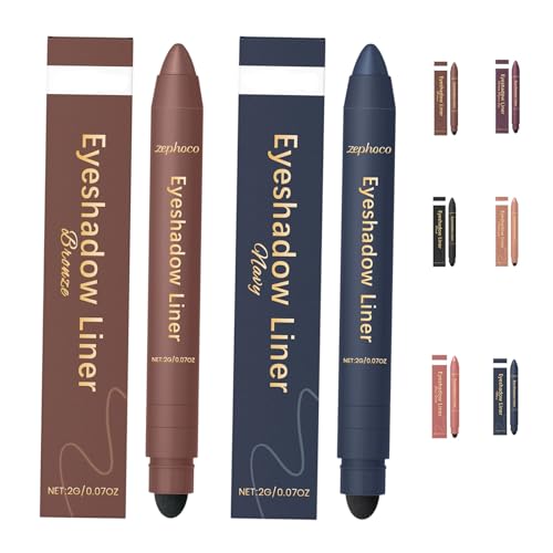 Chiura Shadow Liner 2in 1 Eyeliner Eyeshadow, Smooth and Easy to Color Waterproof & Smudge-Proof Eye Shadow Cream Pen Inelaborate All-Day Wear Glides Smoothly (Bronze+Navy) von Pnedeodm