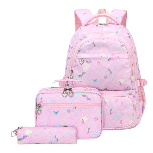Pnuokn Taschen für Damen, 3 Stück, große Kapazität, Schultasche, Rucksack mit isolierter Lunchtasche, Federmäppchen für Studenten, Büchertasche, lässiger Tagesrucksack, rose, As the Picture Show Pnuokn Taschen für Damen, 3 Stück, große Kapazität, Schultasche, Rucksack mit isolierter Lunchtasche, Federmäppchen für Studenten, Büchertasche, lässiger Tagesrucksack, rose, As the Picture Show von Pnuokn