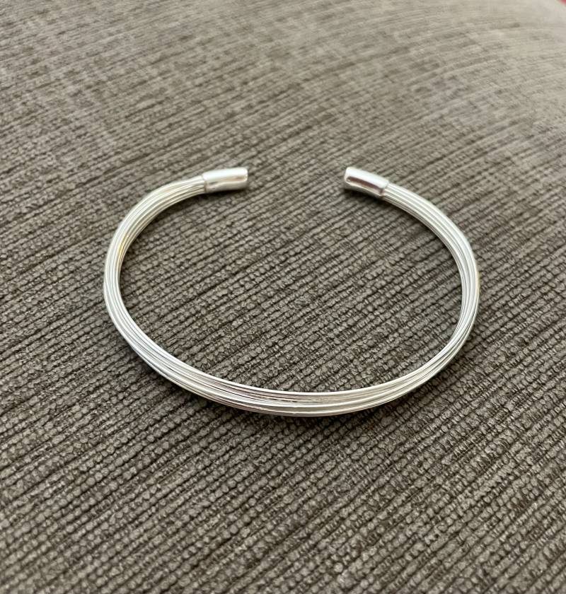 Sterling Silber Armreif-Manschette Armreif-Multi Strang Manschette Armband-Verstellbarer Armreif von PoaJewels