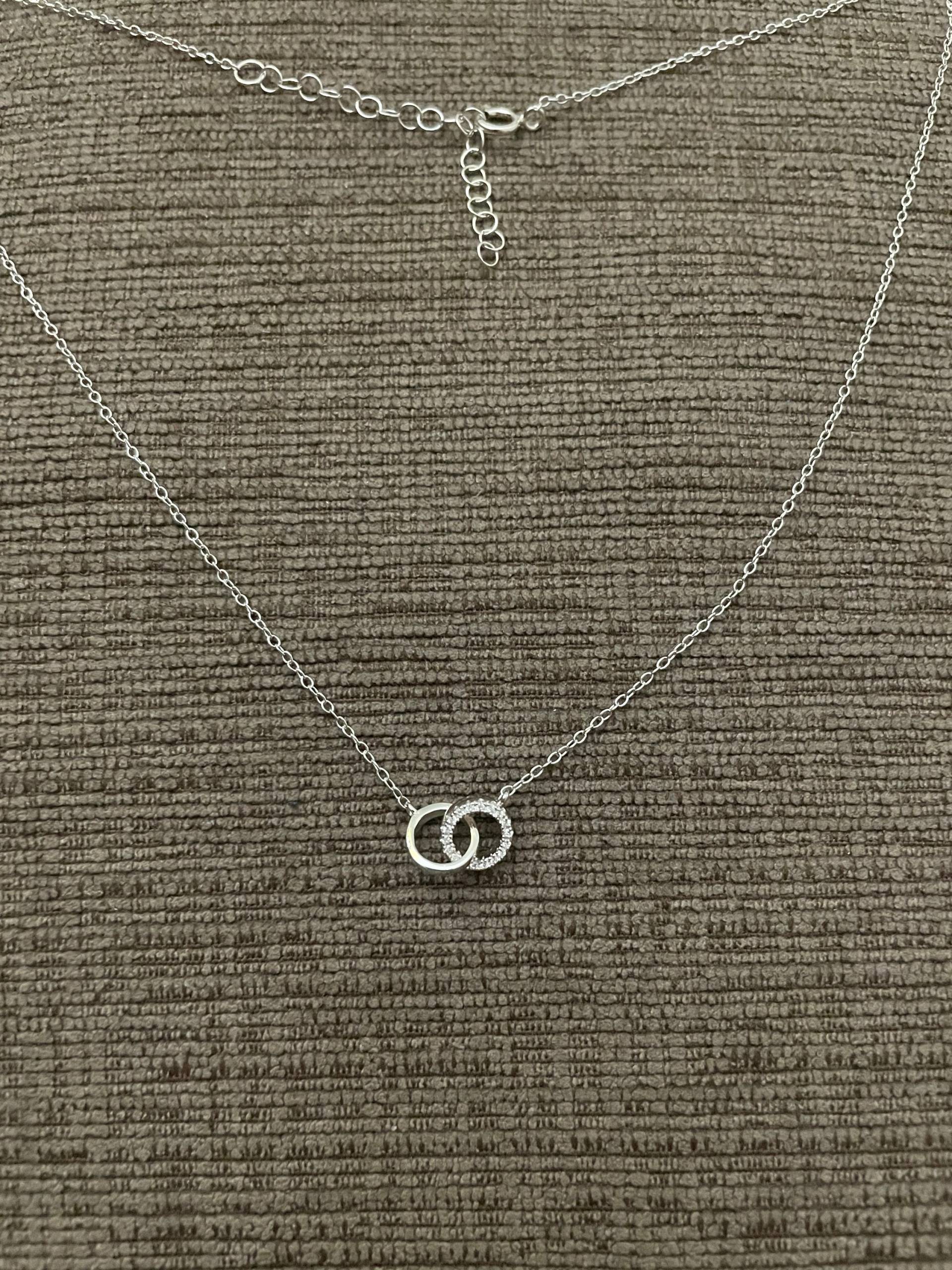 sterling Silber Doppelschlaufe Halskette-Minimalist-Simple-Verstellbare Halskette sterling Silber Doppelschlaufe Halskette-Minimalist-Simple-Verstellbare Halskette von PoaJewels