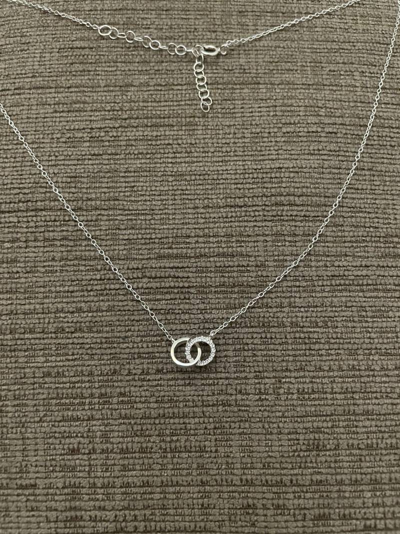 sterling Silber Doppelschlaufe Halskette-Minimalist-Simple-Verstellbare Halskette von PoaJewels
