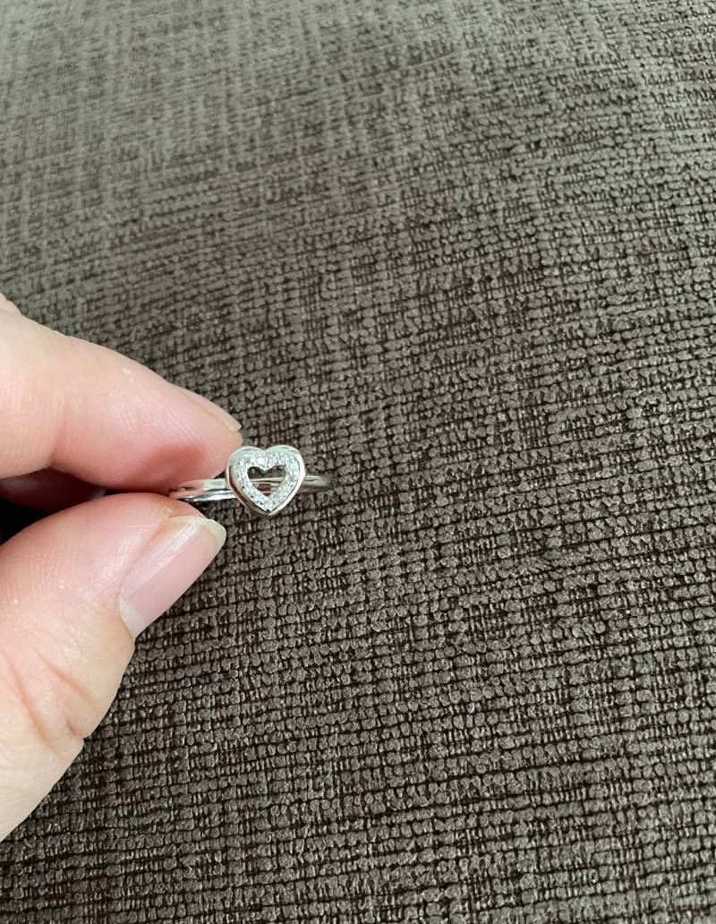 sterling Silber Herz Ring-Verstellbarer Ring-Süsser Ring von PoaJewels