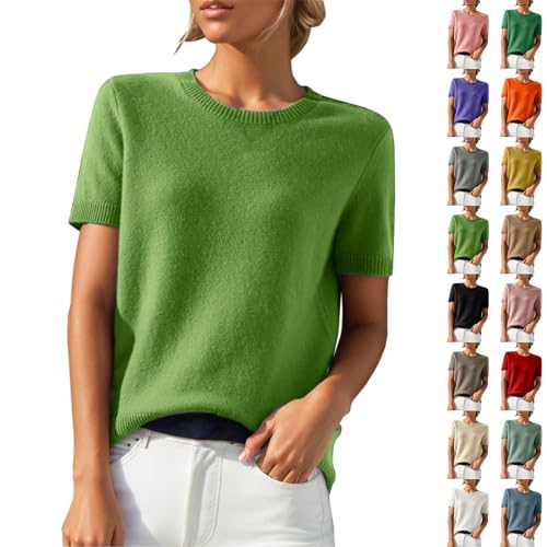 umstandsshirt Pullover Strick Tshirt Rundhals Elegante Strickpullover Pulli Sweatshirt Einfarbig Sommershirt Sommerpullover Leicht Kurzarmpullover Halbarm Shirt Feinstrickpullover Damen(Minzgrün,XXL) umstandsshirt Pullover Strick Tshirt Rundhals Elegante Strickpullover Pulli Sweatshirt Einfarbig Sommershirt Sommerpullover Leicht Kurzarmpullover Halbarm Shirt Feinstrickpullover Damen(Minzgrün,XXL) von Poamen