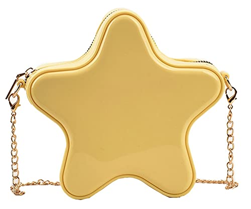 Mini Star Handtaschen Frauen Nette PU Leder Hobo Bag Chic Crossbody Tasche Geldbörse, Gelb 1 von Pocadri