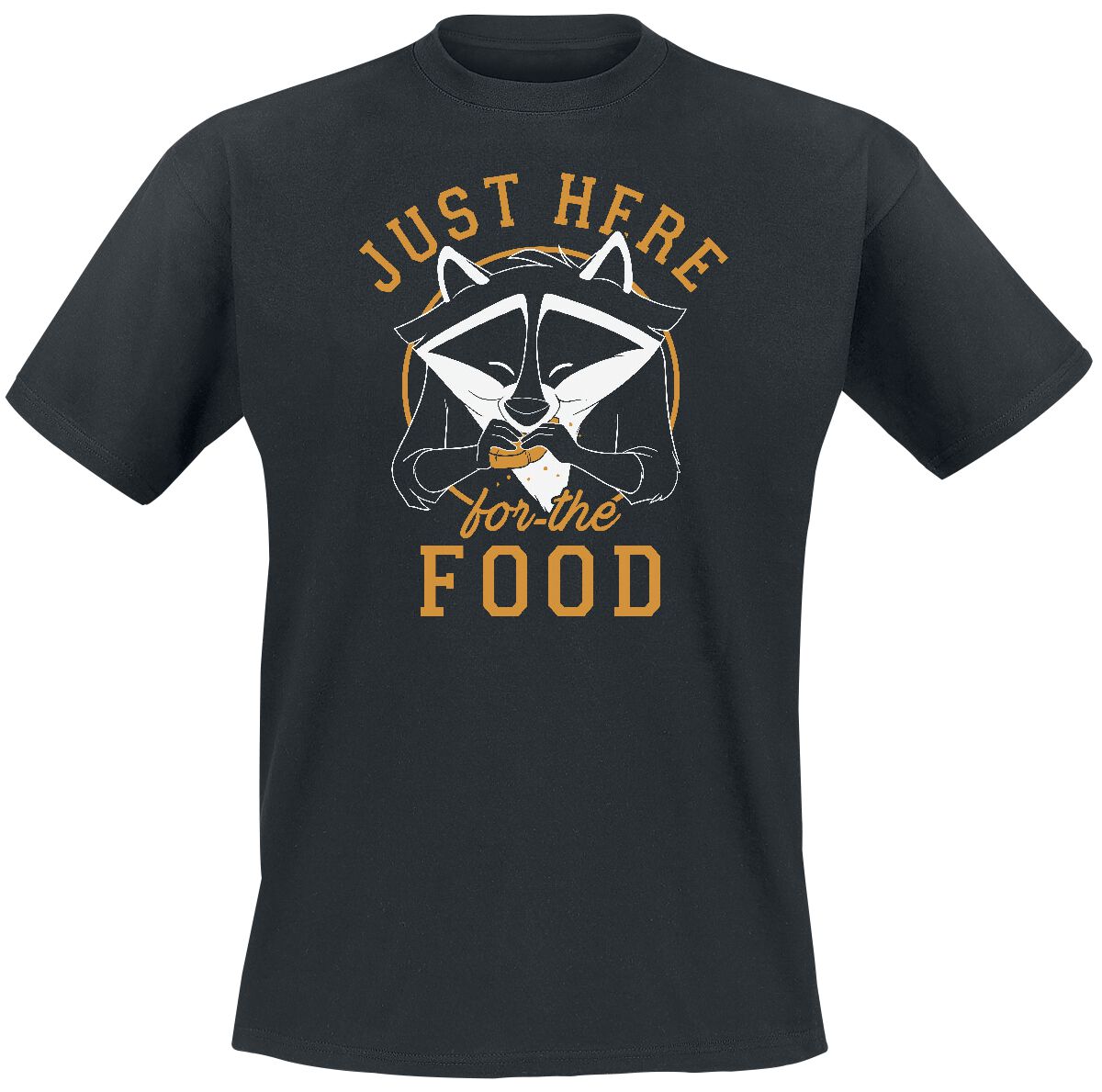 Pocahontas - Disney T-Shirt - Just Here For Food - S bis 3XL - für Männer - Größe L - schwarz  - Lizenzierter Fanartikel von Pocahontas