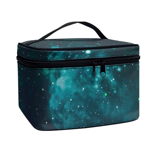 Poceacles Reise-Make-up-Tasche, große Kapazität, Kosmetiktasche für Damen, tragbare Tasche, Kulturbeutel, Make-up-Organizer mit Griff, Cosmic Galaxy, Einheitsgröße von Poceacles