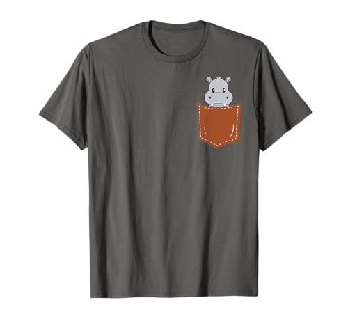 Niedliches Nilpferd in der Tasche, lustiges Nilpferd für Kinder T-Shirt von Pocket Hippo For Animal Lovers Kids Adults Apparel