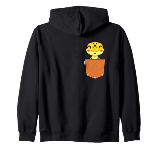 Niedlicher Leoparden-Gecko in der Tasche für Kinder und Kleinkinder Kapuzenjacke von Pocket Leopard Gecko Cute Animal Lover Kids